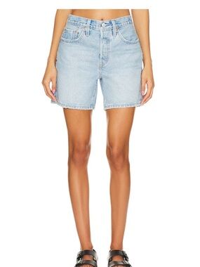 Levi's Light Blue High-Rise Denim Shorts